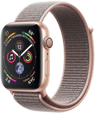 Apple Watch Series 4 (GPS) 44mm Gold Aluminum w. Pink Sand Sport Loop (MU6G2), ціна | Фото