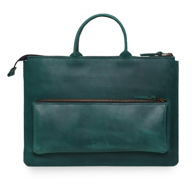 Кожаный чехол-сумка ручной работы INCARNE MARYLAND для MacBook Air 15 (2023-2024) М2/М3 - Зеленый
