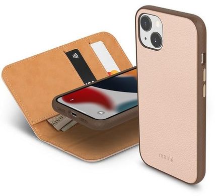 Чохол-книжка Moshi Overture Case with Detachable Magnetic Wallet for iPhone 13 - Luna Pink (99MO133302), ціна | Фото