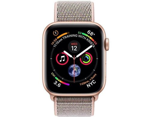 Apple Watch Series 4 (GPS) 44mm Gold Aluminum w. Pink Sand Sport Loop (MU6G2), ціна | Фото