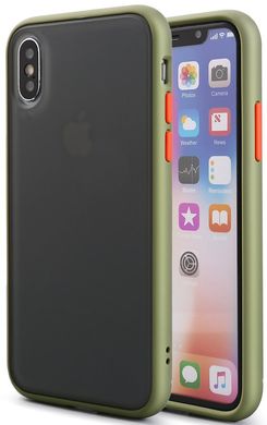 Матовий протиударний чохол MIC Matte Color Case for iPhone X/Xs - Red/black, ціна | Фото