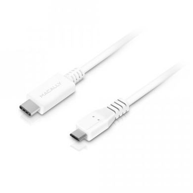 Cинхро-зарядний кабель Macally USB-C 2.0 to Micro USB длиной 90 cm (UC2UMB-W), ціна | Фото