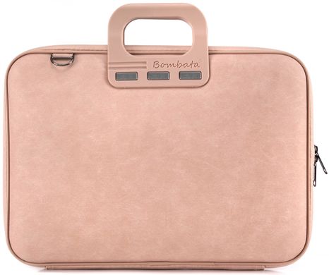 Шкіряна сумка BOMBATA DENIM for MacBook 15-16" з ременем - Рожева (E00841-8), ціна | Фото