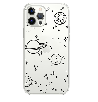 Силіконовий прозорий чохол Oriental Case (Universe White) для iPhone 14 Plus, ціна | Фото