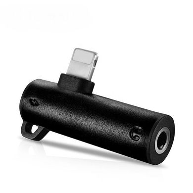 Адаптер iCarer Dual 2 in 1 Lightning Splitter Adapter for Headphone & Charging (3.5mm+Lightning) - Black, цена | Фото