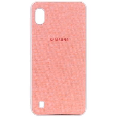 TPU чохол Textile Logo для Samsung Galaxy A10 (A105F) - Рожевий, ціна | Фото