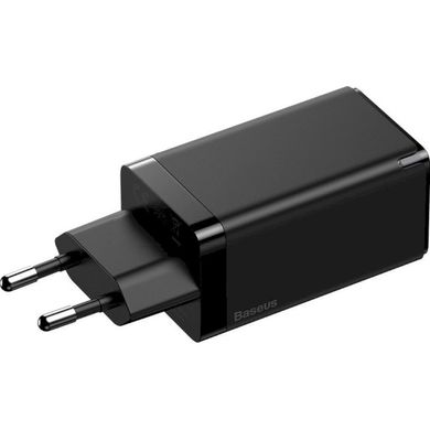 Зарядное устройство Baseus GaN2 Quick Charger 65W (2 Type-C + 1 USB) - Black (CCGAN2P-B01), цена | Фото