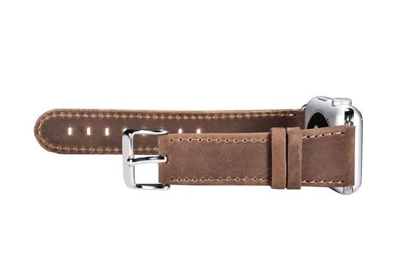 Шкіряний ремінець iCarer Crazy Horse Leather for Apple Watch 38 mm - Sandy Brown, ціна | Фото