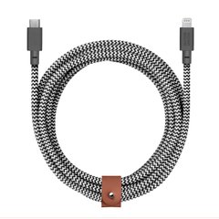 Кабель Native Union Belt Cable USB-C to Lightning Zebra (3 m) (BELT-KV-CL-ZEB-3), цена | Фото