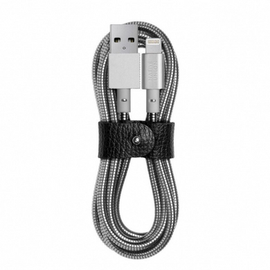 Кабель Native Union Tom Dixon Stash Coil Lightning Cable Silver (1.2 m) (COIL-L-SIL-TD), ціна | Фото
