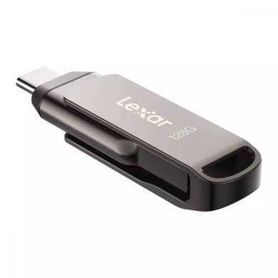 Накопичувач OTG LEXAR JumpDrive D400 USB to Type-C (USB 3.1) 128GB - Gray, ціна | Фото