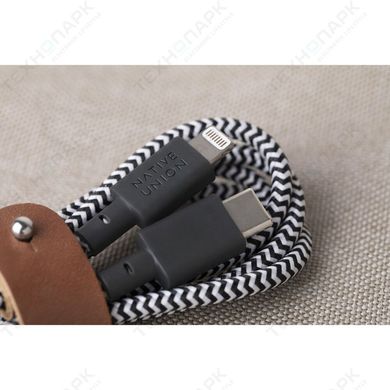 Кабель Native Union Belt Cable USB-C to Lightning Zebra (3 m) (BELT-KV-CL-ZEB-3), ціна | Фото