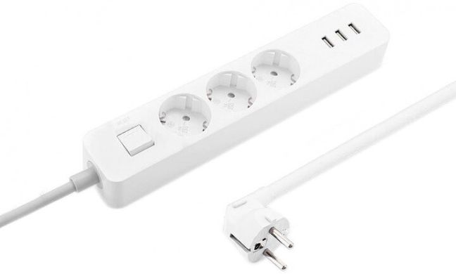 Удлинитель Xiaomi Mi Power Strip (3 розетки 3 USB) White EU (NRB4030GL) EU Plug, цена | Фото