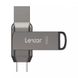 Накопитель OTG LEXAR JumpDrive D400 USB to Type-C (USB 3.1) 128GB - Gray, цена | Фото 2