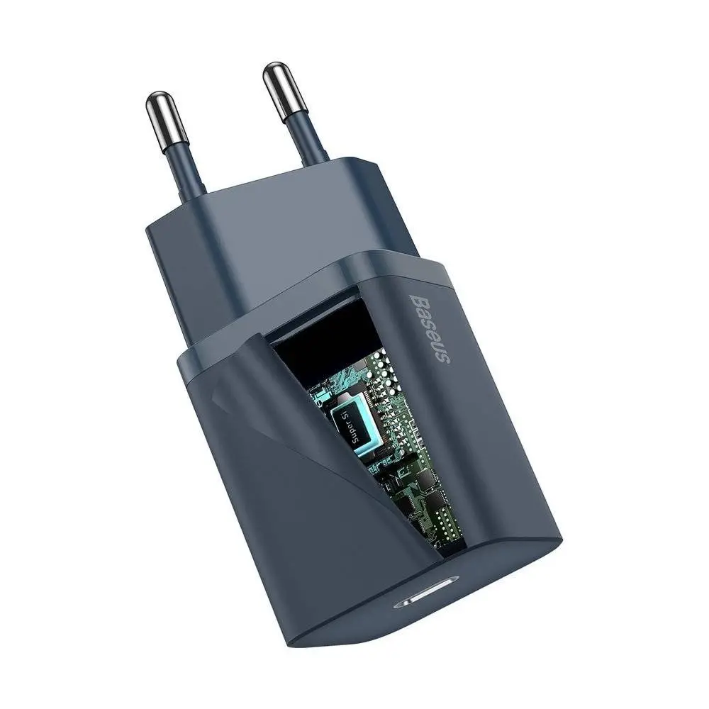 Зарядний пристрій Baseus Super Silicone PD Charger 20W (1Type-C) + With Cable Type-C to Lightning