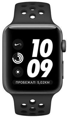Apple Watch Nike+ Series 3 (GPS) 42mm Space Gray Aluminum w. Anthracite/BlackSport Band (MQL42), цена | Фото