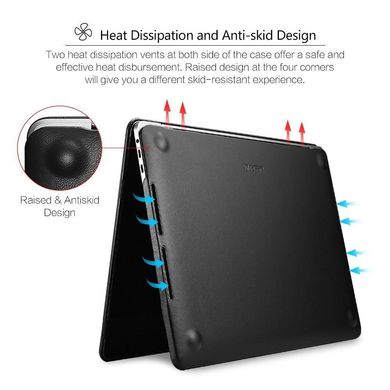 Шкіряний чохол-накладка iCarer Microfiber Leather Hard Case for MacBook Pro 15 (2016-2019) - Black (RMA152-BK), ціна | Фото