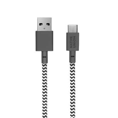 Кабель Native Union Belt Cable USB-A to USB-C Zebra (1.2 m) (BELT-AC-ZEB-NP), ціна | Фото