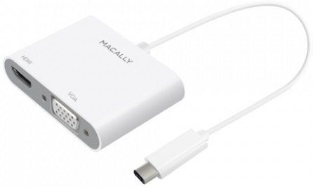 Адаптер Macally USB-C - HDMI+VGA (4K / 1920x1200@60Hz) White (UCVH4K), ціна | Фото