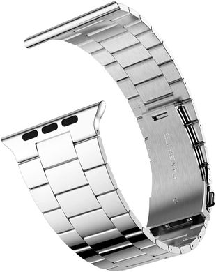 Металевий ремінець STR Slim 3-Bead Steel Band for Apple Watch 42/44/45 mm (Series SE/7/6/5/4/3/2/1) - Silver, ціна | Фото