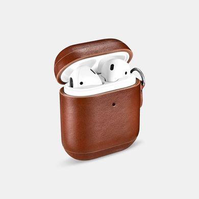 Чехол iCarer Vintage Leather Airpods Protective Case with LED Indicator Hole (with Wrist Strap Lanyard) - Brown, цена | Фото