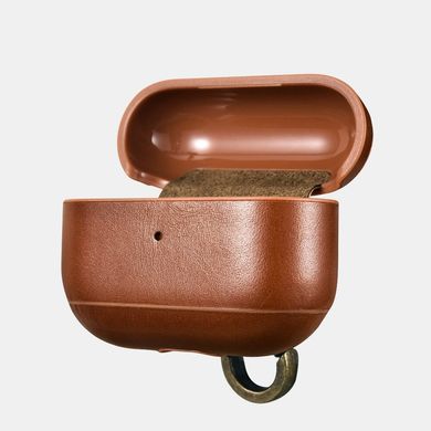 Шкіряний чохол з карабіном для AirPods Pro iCarer Vintage Leather Case With The Metal Hook - Red (IAP046), ціна | Фото