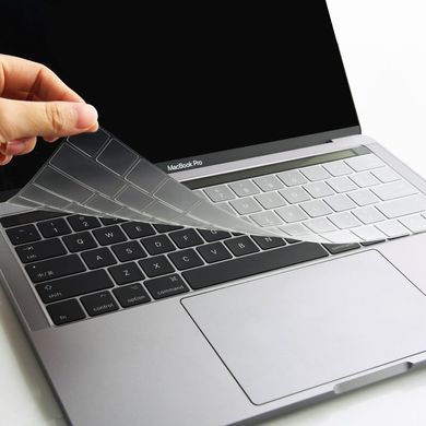 Накладка на клавіатуру WIWU TPU Key Board Protector for MacBook Pro 13/15 (2016-2019) - Прозора US (c TouchBar), ціна | Фото