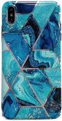 Чехол STR Geometric Marble для iPhone XS Max - Green/Blue, цена | Фото