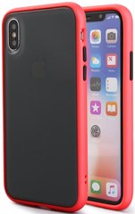 Матовый противоударный чехол STR Matte Color Case for iPhone X/Xs - Red/black, цена | Фото