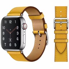Шкіряний ремінець STR Hermes Single Tour для Apple Watch 38/40/41 mm (Series SE/7/6/5/4/3/2/1) - Sakura/Argile, ціна | Фото