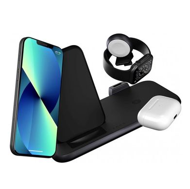 Док-станція Zens Stand + Watch 4 in 1 Aluminium Wireless Charger Black with 45W USB-C PD Wall Charger (ZEDC15B/00), ціна | Фото