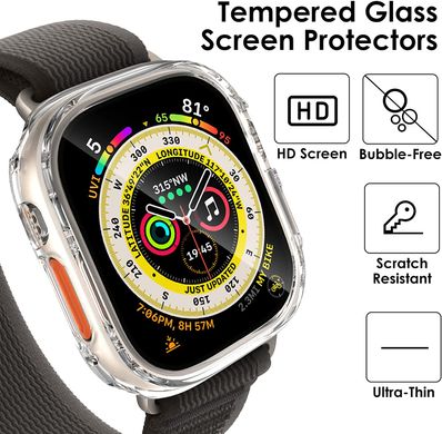 Чохол із захисним склом STR для Apple Watch Ultra 49 mm - Black, ціна | Фото