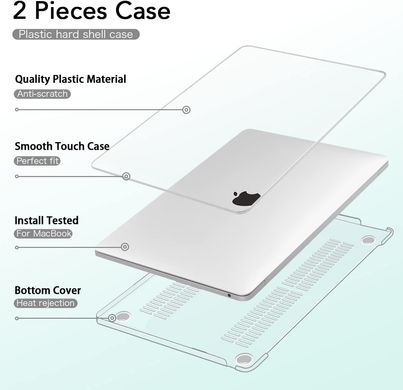 Пластиковый глянцевый чехол-накладка STR Crystal PC Hard Case for MacBook Air 13.6 (2022) M2 - Прозрачный, цена | Фото