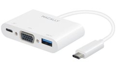 Адаптер Macally мульти портовый (3 в 1) с USB-C 3.1 порта на VGA порт, три USB-А 3.1/3.0 порта и зарядный USB-C порт для порта ноутбука, белый (UCVGA), цена | Фото