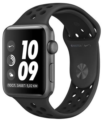 Apple Watch Nike+ Series 3 GPS 38mm Space Gray Aluminum with Anthracite/BlackSport Band (MQKY2), ціна | Фото