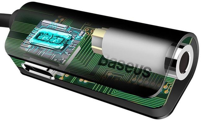 Адаптер Baseus L32 IP Male to 3.5mm+IP Female Adapter Black (CALL32-01), цена | Фото