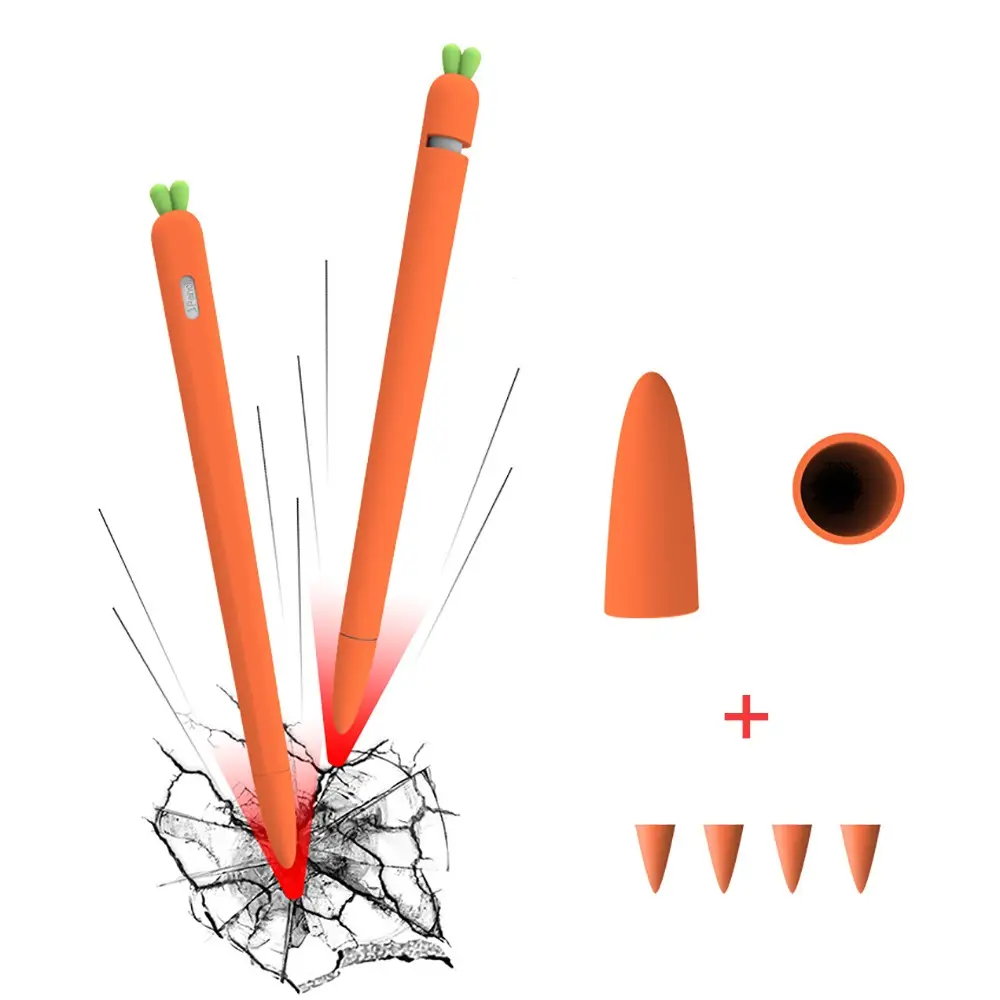 Силіконовий чохол зі змінними наконечниками Apple Pencil 1 STR Carrot Pencil Case - Orange