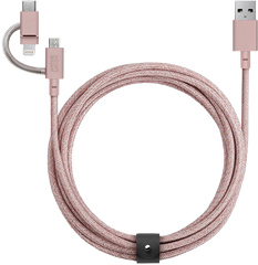 Кабель Native Union Belt Cable Lightning Rose (1.2 m) (BELT-L-ROSE-2-NP), цена | Фото
