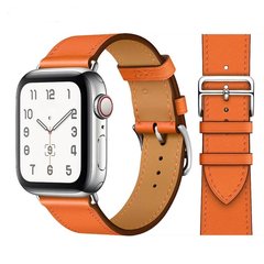 Кожаный ремешок STR Hermes Single Tour для Apple Watch 38/40/41 mm (Series SE/7/6/5/4/3/2/1) - Sakura/Argile, цена | Фото