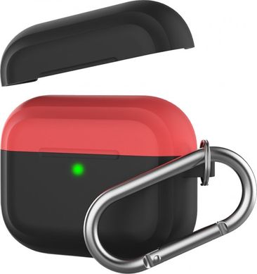 Силиконовый чехол с карабином MIC для Apple AirPods Pro - чёрный, красный, цена | Фото