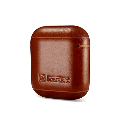 Чехол iCarer Vintage Leather Airpods Protective Case with LED Indicator Hole - Brown, цена | Фото