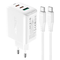 Зарядное устройтво Acefast A13 PD 65W (2 Type-C + USB) - White, цена | Фото