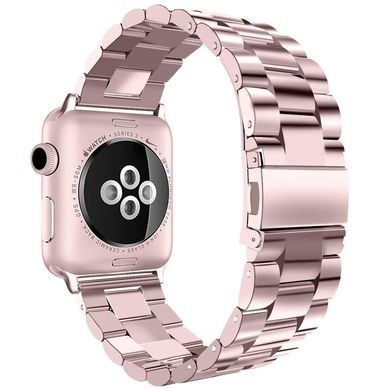 Металевий ремінець STR 3-Bead Metal Band for Apple Watch 42/44/45 mm (Series SE/7/6/5/4/3/2/1) - Rose Pink, ціна | Фото