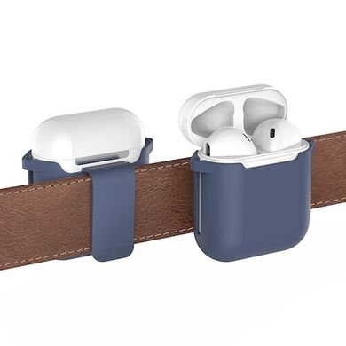 Чохол для Apple AirPods зі зйомним затиском для ременя AHASTYLE Detachable Belt Clip Case for Apple AirPods - Navy Blue (AHA-01050-NBL), ціна | Фото