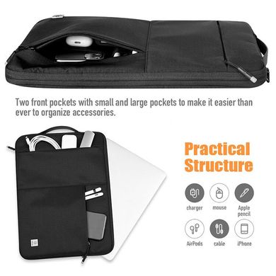 Чохол-сумка WIWU Alpha Slim Sleeve for MacBook 13-14" - Black, ціна | Фото
