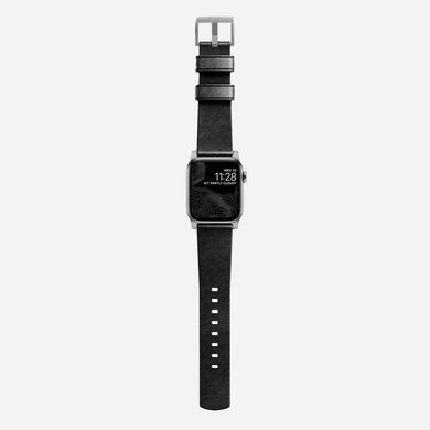 Ремінець Nomad Modern Strap Silver/Brown for Apple Watch 45mm/44mm/42mm (Series SE/7/6/5/4/3/2/1) (NM1A4RSM00), ціна | Фото