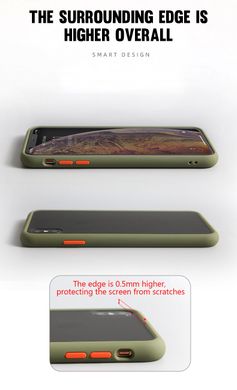 Матовый противоударный чехол MIC Matte Color Case for iPhone 12/12 Pro - Dark green/orange, цена | Фото