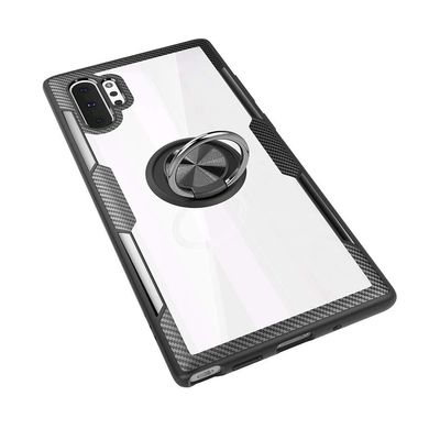 TPU+PC чехол Deen CrystalRing под магнитный держатель для Samsung Galaxy Note 10 Plus - Бесцветный / Черный, цена | Фото