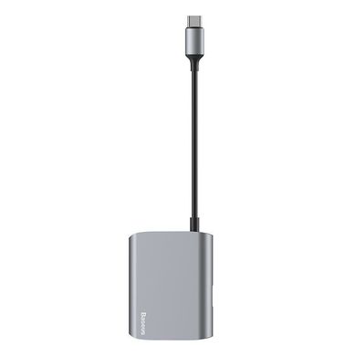 Переходник Baseus Enjoyment series Type-C to SD+TF Card+USB2.0 HUB Adapter - Gray, цена | Фото