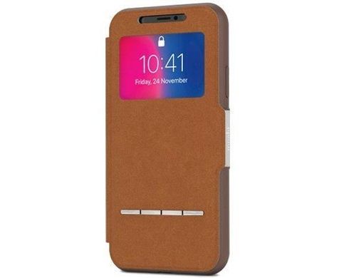 Чохол Moshi Sensecover Slim Portfolio Case with Touch Cover Caramel Brown for iPhone X (99MO072731), ціна | Фото